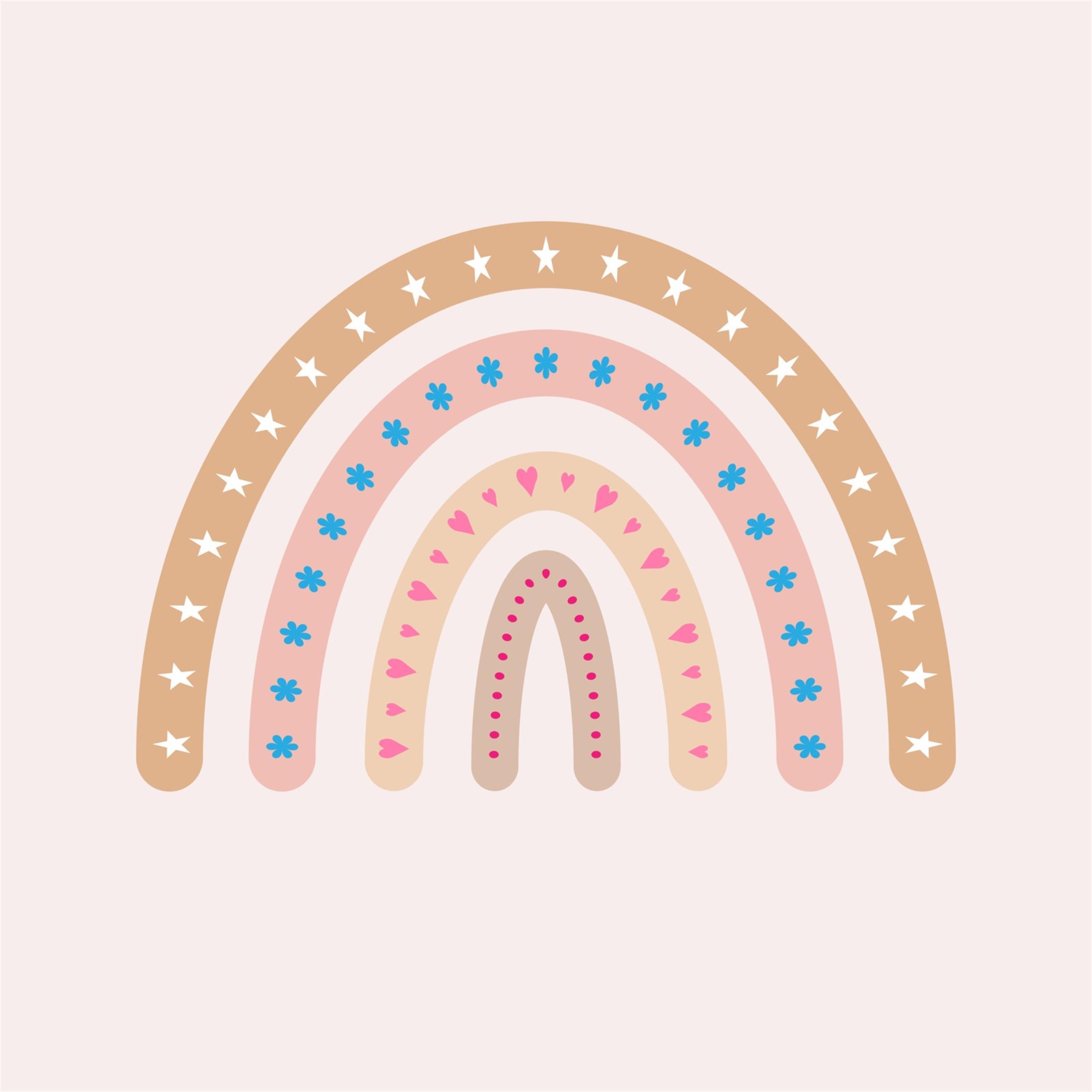 Colourful rainbow illustration for career and subject choice