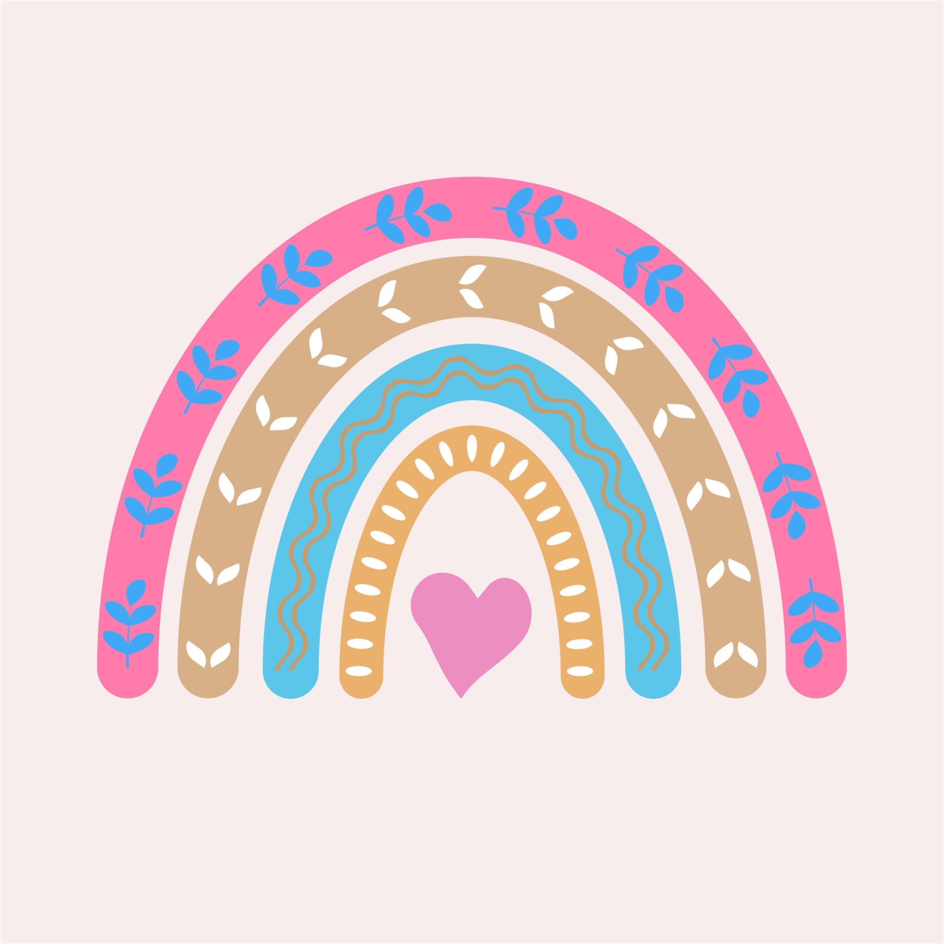 Pastel rainbow illustration used for play therapy