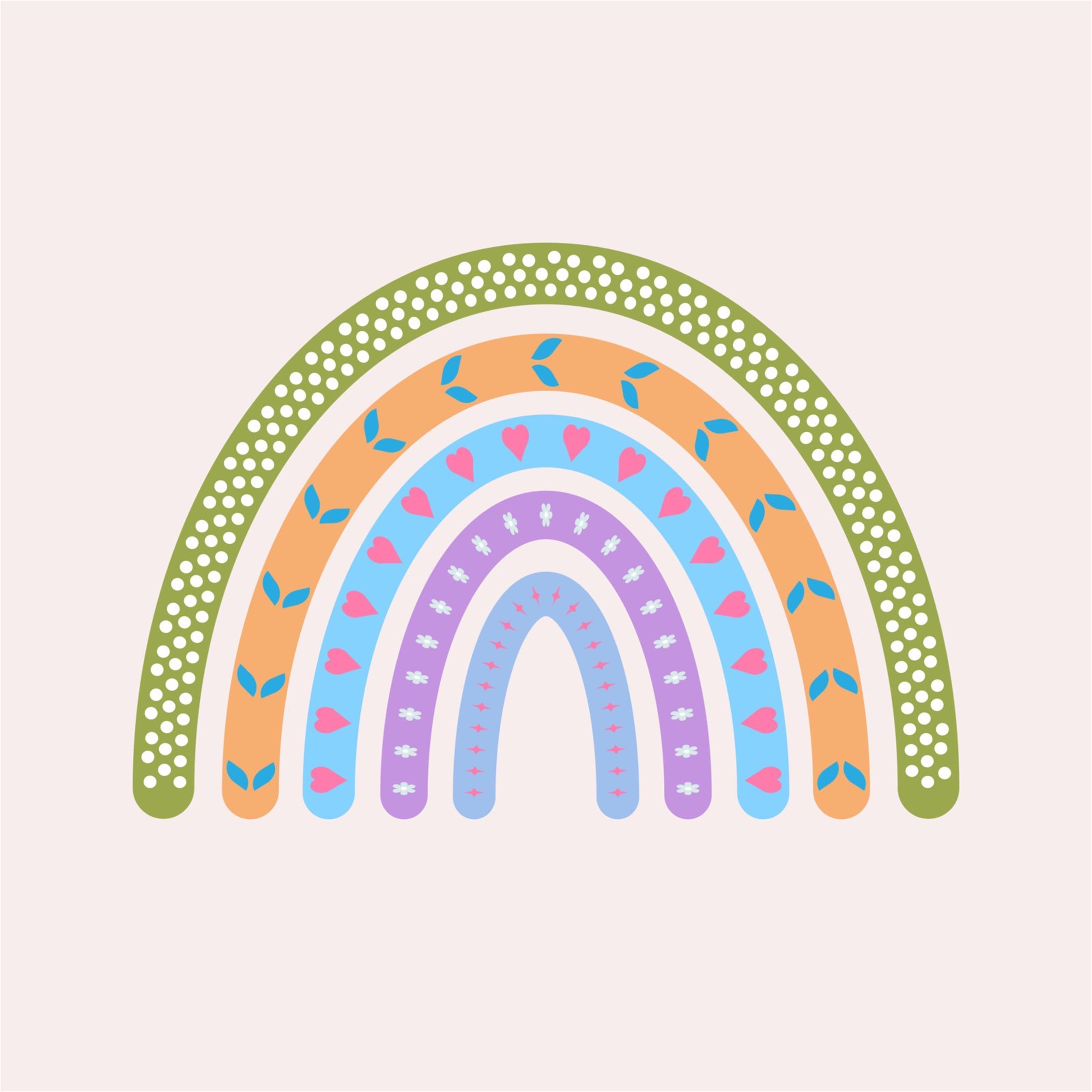 Pastel rainbow illustration for school readiness